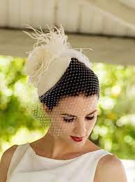 Sale Weddings Ivory Birdcage Veil Feather Fascinator Etsy Bridal Hat Wedding Veil Blusher Wedding Hats