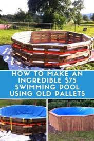 He Lines Up Old Pallets In The Middle Of His Backyard To Make An Incredible 75 Swimming Pool In 2020 Pallet Furniture Outdoor Pallet Outdoor Old Pallets