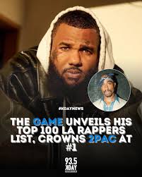 kdaynews This comes shortly after Complex released their own list of top LA  rappers — a list that left out some major names and sparked controversy. In  response, The Game dropped his