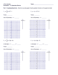 Printable in convenient pdf format. Fillable Online 1 Pre Calculus Name Worksheet 2 1 Quadratics Review Fax Email Print Pdffiller