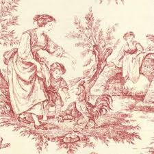 Red toile de jouy fabric. Toile De Jouy Fabric Why You Should Stop Using It Everywhere Brocante Ma Jolie