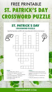 Print out the puzzle and solve the clues to fill in the crossword. St Patrick S Day Crossword Puzzle Free Printable Game Pjs And Paint