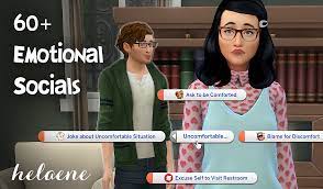Mods and custom content (cc) can extend your gameplay and improve the experience in sims 4. Mod The Sims Helaene Emotional Socials V1 1 0