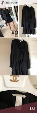 H M Black Tunic Flowy Dress Ties Flowy Dress Black Tunic Clothes Design