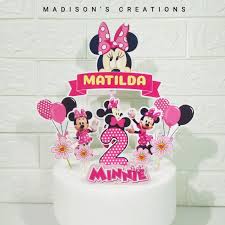 The process can be a little time consuming and usually takes two days to complete as you need to let your cakes cool overnight. Preety Pink Red Minnie Mouse Cake Cupcake Toppers Personalize Name Age Shopee Philippines