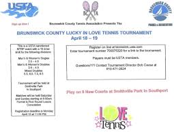 13, and, we're still planning accordingly,'' said danny zausner, managing director of the us tennis association, which runs the tournament. Brunswick County Lucky In Love Tennis Tournament Greater Wilmington Tennis Association