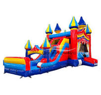Carnival Dual Lane Bounce House with Slide (Wet/Dry)