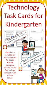 Technology Task Cards For Kindergarten Perfect For Workstations Content Integrated Task Cards W Technology Lessons Kindergarten Technology Teaching Computers