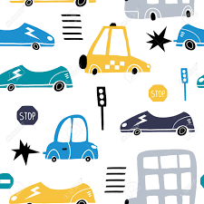 Boy nursery car prints from leslee mitchell art. Seamless Pattern With Hand Drawn Cute Car Cartoon Cars Road Royalty Free Cliparts Vectors And Stock Illustration Image 102852383