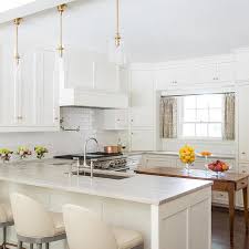 Glaze white kitchen cabinet made in china foshan. White Shaker Cabinets With Light Gray Quartzite Countertops Transitional Kitchen