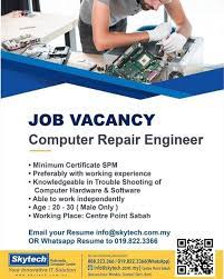 Are you a recent it graduate? Job Vacancy Sabah And Sarawak Job Vacancy Computer Repair Engineer At Sabah Facebook