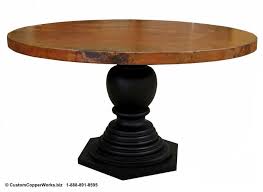 Copper top round dining table. Copper Top Round Dining Table Corina Wood Single Pedestal Table Base 35