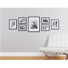Pinnacle Gallery Perfect 7 Piece Wall Frame Set Black 11fw1443 The Home Depot Frames On Wall Gallery Wall Picture Frames Gallery Wall Layout