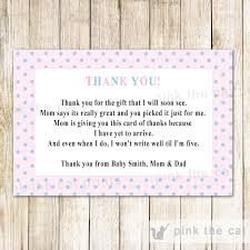 Dear (name of the recipient), i am grateful for your carefully designed and chosen present for my baby shower last saturday. Unisex Baby Shower Thank You Card Note Blue Pink Pink The Cat