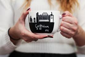 Jumbo Chalk Mug Souvenir Skyline Montreal Griffintown Five Roses Flour New City Gas Horse Palace Wellington Tower Mugs New City Gas Montreal
