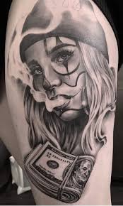 Black And White Camouflage Tattoo Pin De David Vicario Em Clown Girl Tatuagem De Palhaco Tatuagem No Pescoco Tatuagem No Pescoco Masculino