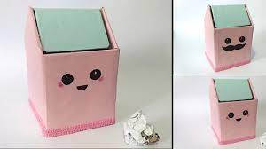  How To Make Cute Trash Bin From Cardboard Waste Material Craft Ideas Youtube Craft From Waste Material Paper Crafts Diy Kids Paper Crafts Diy