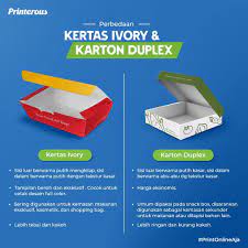 Check spelling or type a new query. Printerous Yuk Kenali Perbedaan Kertas Ivory Dan Karton Duplex Bahan Baku Yang Umum Digunakan Dalam Packaging Mari Simak Selengkapnya Pada Gambar Berikut Mau Cetak Packaging Dengan Bahan Kertas Ivory Dan Karton