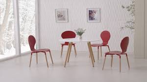 Features of george oliver galan kitchen table set with chairs: White Dining Table And 4 Red Chairs Homegenies