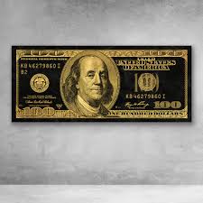 This is the first major redesign of the bill since 1996 and new security features have been added. Black And Gold Ben Franklin 100 Dollar Bill Money Wall Art