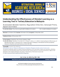 This paper conducts an exploratory study of blended learning in higher education institution (hei) in malaysia. Pdf Understanding The Effectiveness Of Blended Learning As A Learning Tool In Tertiary Education In Malaysia