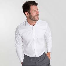 Ash & Erie White Wrinkle Resistant Dress Shirt for Short Men