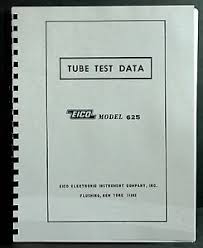 details about eico 625 tube tester complete tube test data book