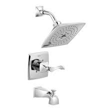 Delta Everly 1 Handle 3 Spray Tub And Shower Faucet In Chrome With H2okinetic Technology