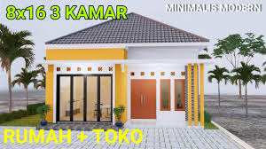 Maybe you would like to learn more about one of these? Desain Rumah Toko Minimalis Modern Ukuran 8x16 3 Kamar Tidur 1 Lantai Dekorasi Luar Ruangan Desain Eksterior Rumah