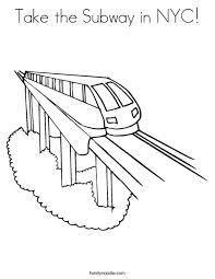 Steam engine in the landscape. Take The Subway In Nyc Coloring Page Twisty Noodle