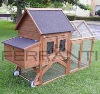 Gallinero Movil de madera con Ruedas para 4 gallinas