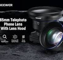 Amazon.com: NEEWER Lente de cámara telefoto HD de 2.559 in con parasol de  lente solo para lente de rosca de 0.669 in, carcasa de jaula de teléfono ...