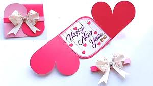 How To Make New Year Love Card Handmade Easy Card Tutorial Youtube In 2020 Love Cards Handmade Handmade Invitation Cards Birthday Card Craft