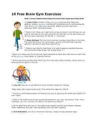 Brain Gym Exercises Brain Gym Brain Gym Exercises Brain Gym For Kids