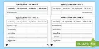 spelling test words for year 6 practice resource pack