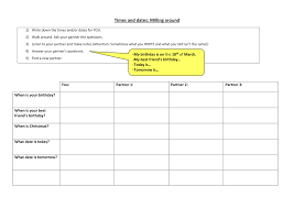Transcribed image text from this question. Milling Around Dates Und Times And Dates Gemischt Unterrichtsmaterial Im Fach Englisch Unterrichtsmaterial Englischunterricht Wortschatz