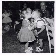 Black And White Kids Hugging Each Other Vintage Photo Children Black And White Of Toddler Boy And Girl Kissing Vintage Photography Photo Vintage Photos
