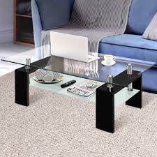 For instance, a round glass coffee table gives a modern and clean impression. Artiss Coffee Table 2 Tier Tempered Glass Stainless Steel High Gloss Mdf Board Storage Shelf Modern Furniture Home Living Room Amazon Com Au Home