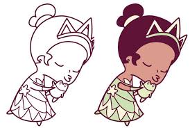 How To Draw Princess Tiana Kissing A Frog Cute Chibi Kawaii From Disney S Princess And The Frog Easy Steps Drawing Tutorial For Kids How To Draw Step