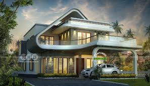 Unique Stylish Flowing Design Home Unique House Plans Kerala House Design Unique House Design