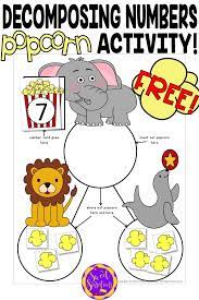 Use These Fun Free Downloads And Popcorn To Introduce Your Kindergarteners To Decompo Numbers Kindergarten Decomposing Numbers Kindergarten Decomposing Numbers