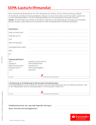 Die internationale santander gruppe gehört mit einem börsenwert von rund 36. Fillable Online Santander Nderung Lastschrifteinzug F R Kreditkarten Santander Consumer Santander Fax Email Print Pdffiller