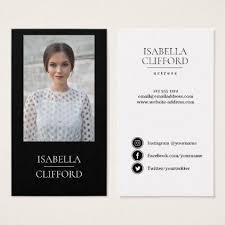 Great for audtions, leave at casting calls. Actor Model Dancer Black White Photo Social Media Business Card Zazzle Com Social Media Business Cards Business Card Black Photo Social Media