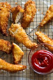 In a seperate small bowl, stir together melted butter, 1/2 teaspoon salt, and 1/4 teaspoon of black pepper, then brush all over chicken. Fried Chicken Tenders Or Chicken Strips Recipe Best Recipe Box