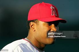 Curtis Pride of the Los Angeles Angels of Anaheim stands