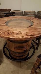 Jack Daniels Whiskey Barrel Table With 4 Stave Chairs And Etsy Whiskey Barrel Table Barrel Table Wine Barrel Table