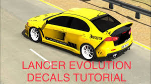 Only the black part of the product image will be cut as the decal, in whatever color you choose. Lancer Evolution Customization Decals Carparkingmultiplayer Youtube