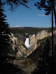 Lower yellowstone falls through grand canyon. Lower Falls Grand Waterfall In Yellowstone S Grand Canyon