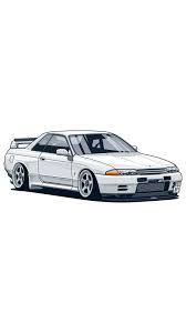 Nissan, gtr, r32, skyline, white, front view, car, mode of transportation. Illustrations Nissan Gtr32 Nissan Skyline Gtr R32 Nissan Gtr Skyline Nissan Skyline