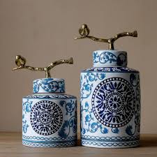 Ucuz Ana Jingdezhen Seramik Moda Yuvarlak Teneke Bakir Dekorasyon Seramik Dekorasyon Giris Kapisi Porselen Satin Kalite Depolama Sise Bakir Seramik Dekorasyon